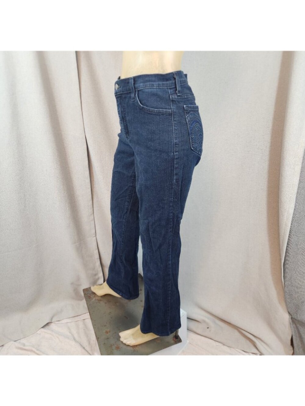 NYDJ Not Your D Blue Dark Wash Mid Rise Denim Blue Jeans Size 4 SMALL 27 Wx 31 I - Picture 5 of 8